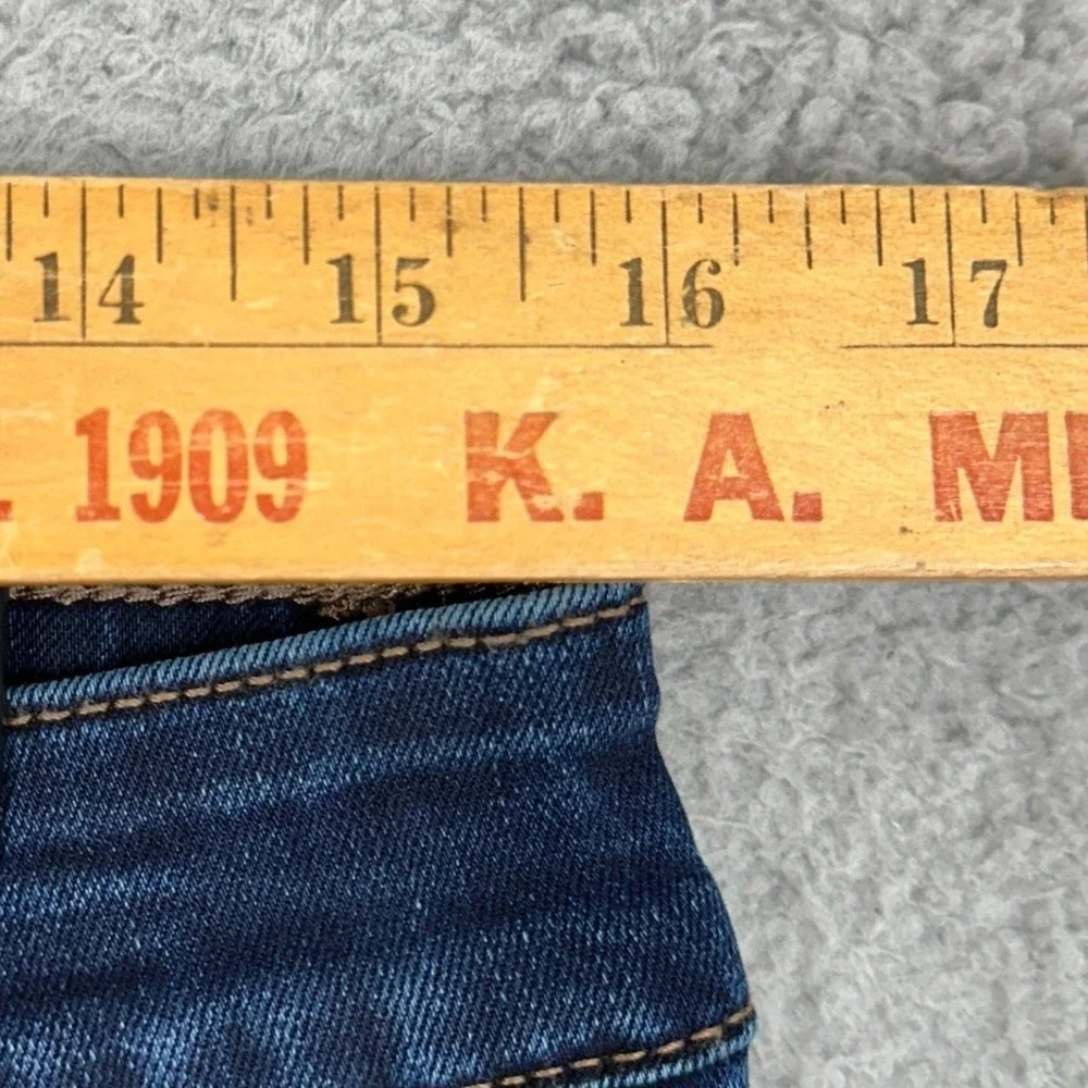 White House Black Market Jeans Women 10 Blue The Straight Crop Embroidered Denim